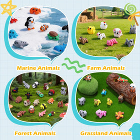 YRBIGSP bright colored 3D printed animals for habitat sorting and learning.