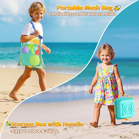 Yrkidstoi four sand molds spark creative modeling at the beach.