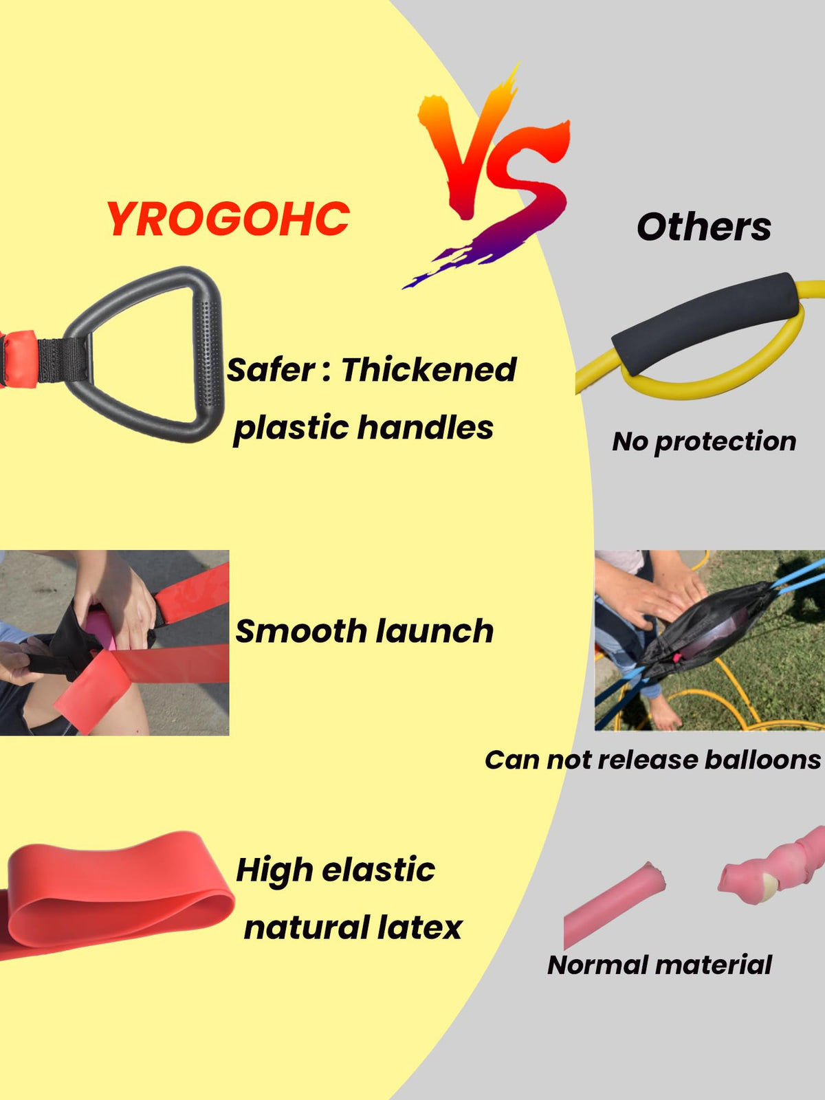 YROGOHC pocket-design launcher supports quick reloads during play.
