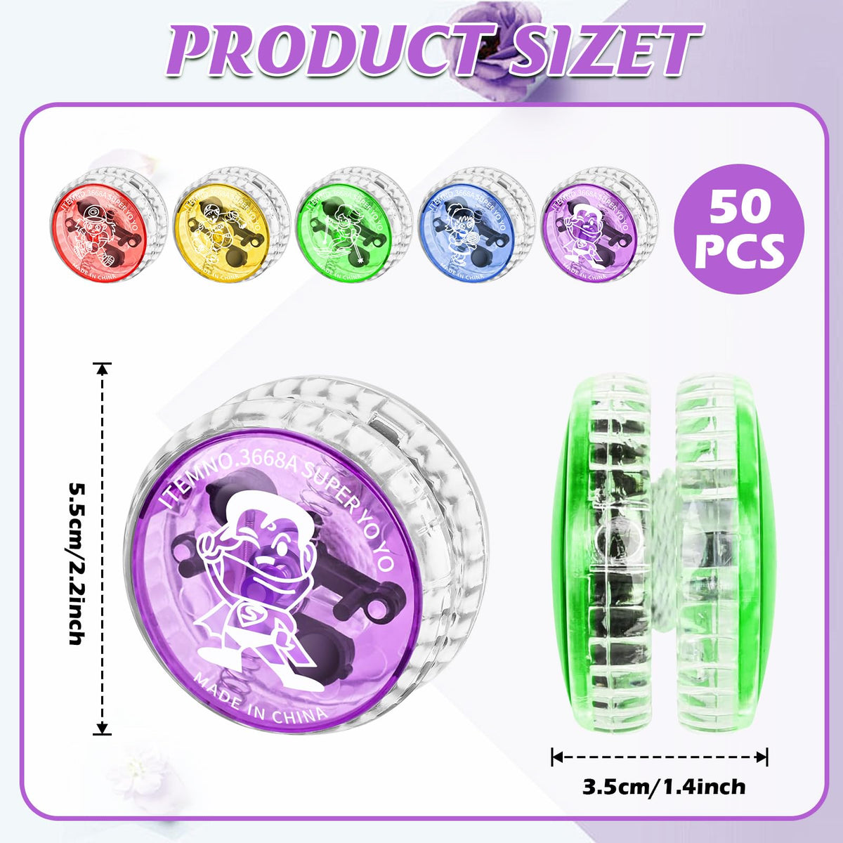 YSBJKWCF LED-flashing yo-yo adds bright illumination for night play.