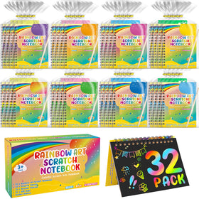 YSCare scratch arts notebooks reveal vivid rainbow colors for mess-free creativity.