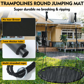 YSEJOMP 40-inch round saucer swing – generous space for multiple riders safely