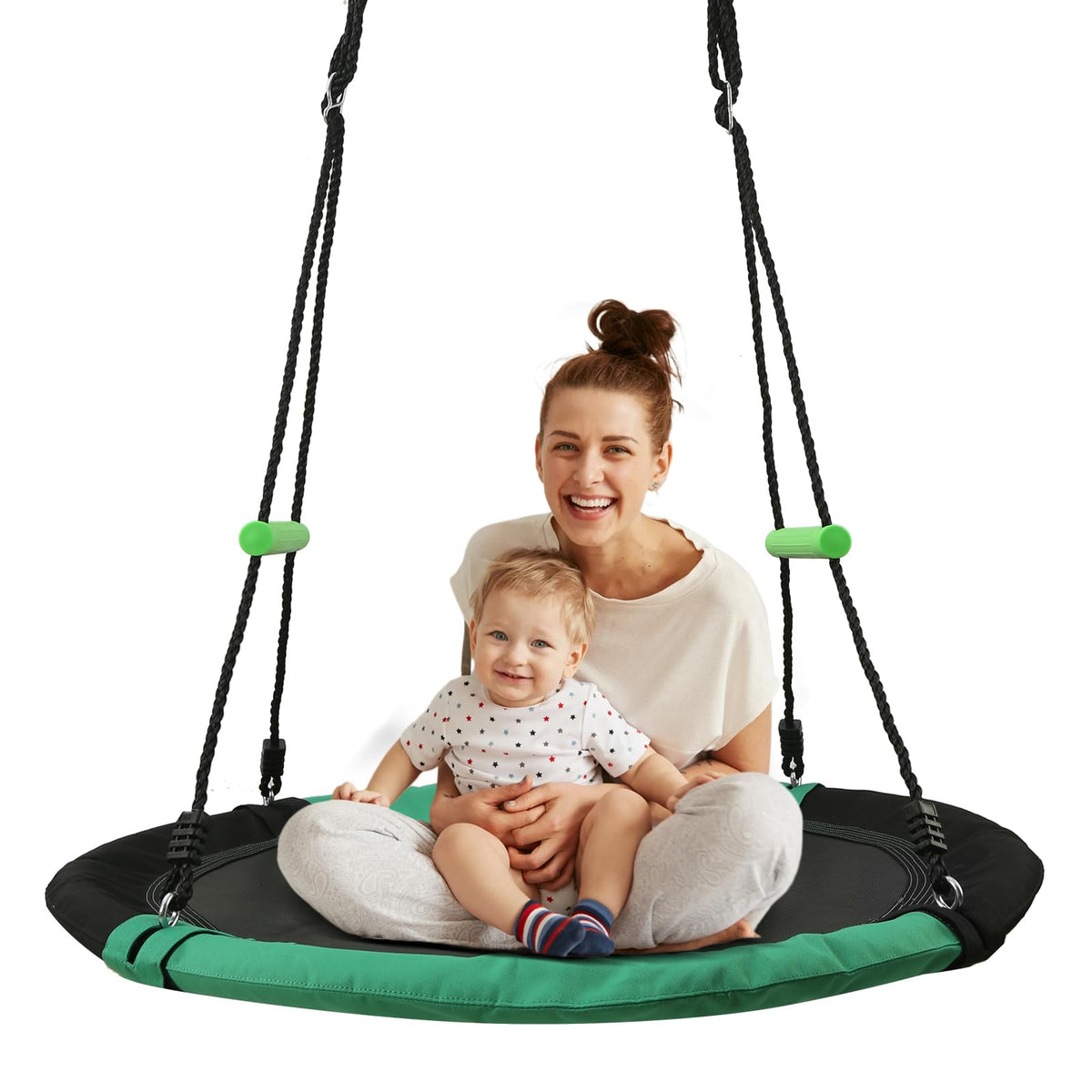 YSEJOMP round saucer swing with 40-inch diameter for backyard fun