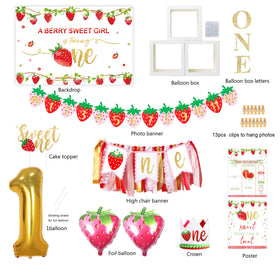 YSHMFEUX strawberry 1st birthday balloon box for quick decorative framing