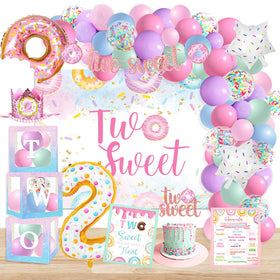 YSHMFEUX two sweet backdrop for baby girl birthday photos and party ambiance.