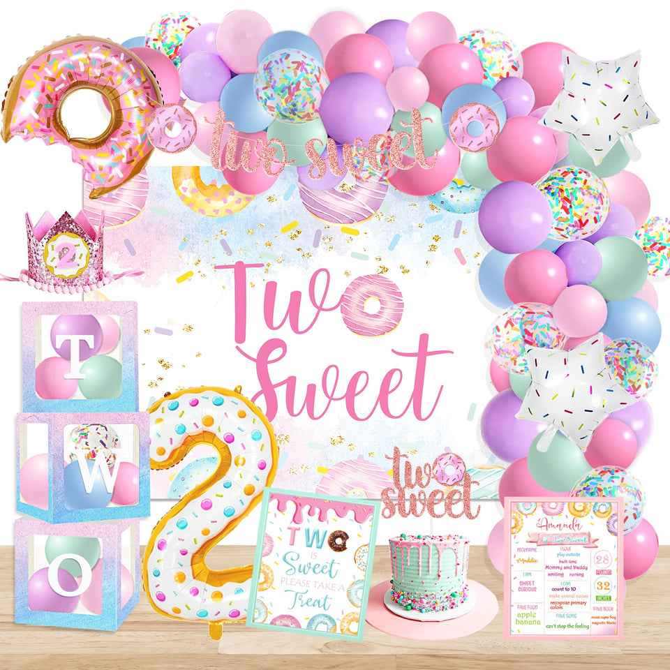 YSHMFEUX two sweet backdrop for baby girl birthday photos and party ambiance.