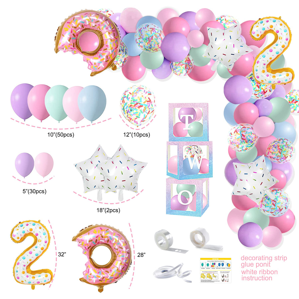 YSHMFEUX two sweet banner creates a charming dessert table backdrop.