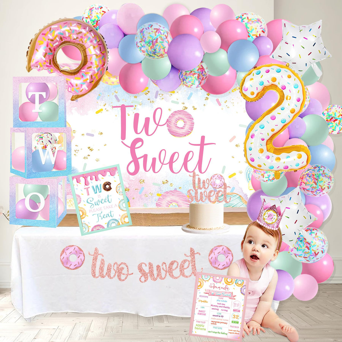YSHMFEUX two sweet cake topper adds glittery sparkle to treats.