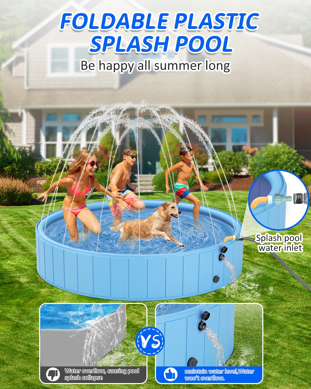 YSJILIDE foldable dog pool stores compactly after use
