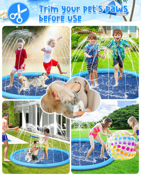 YSJILIDE splash pad: easy-to-clean large surface for family fun.
