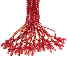 YSPPF crawfish beads necklace, 32-inch length, lightweight for all-night wear