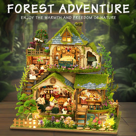 YSWOOD WORLD DIY miniature house kit LED lighting highlights warm ambiance