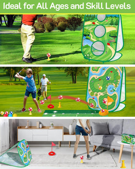 YSZZYSM three-sided chipping net captures balls with responsive rebound.