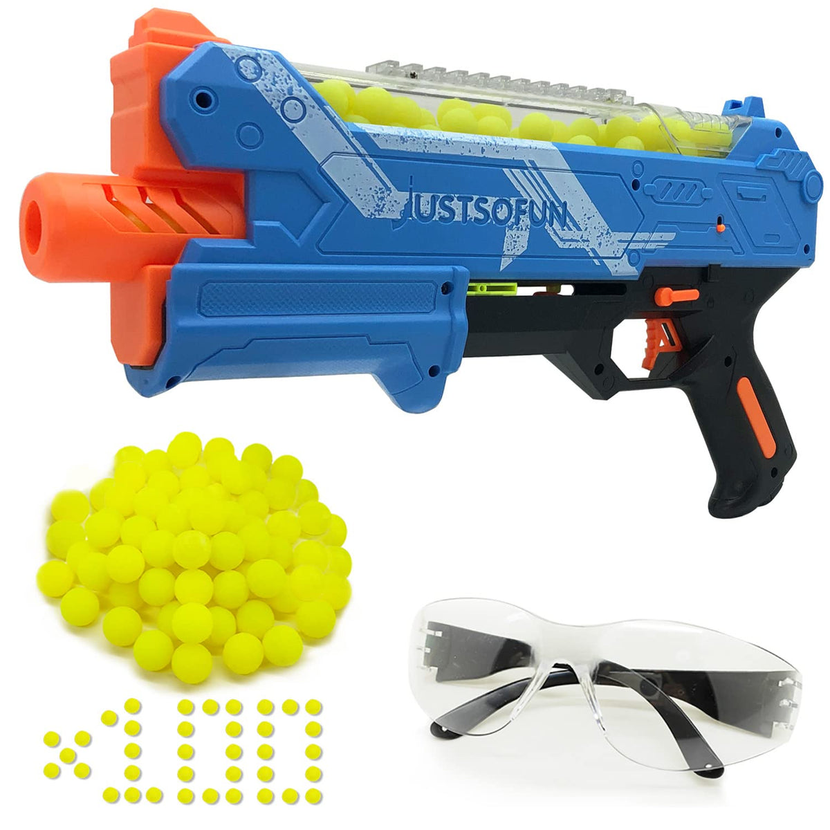 YTSWELE blaster gun with 50-round hopper for rapid reloads during play.