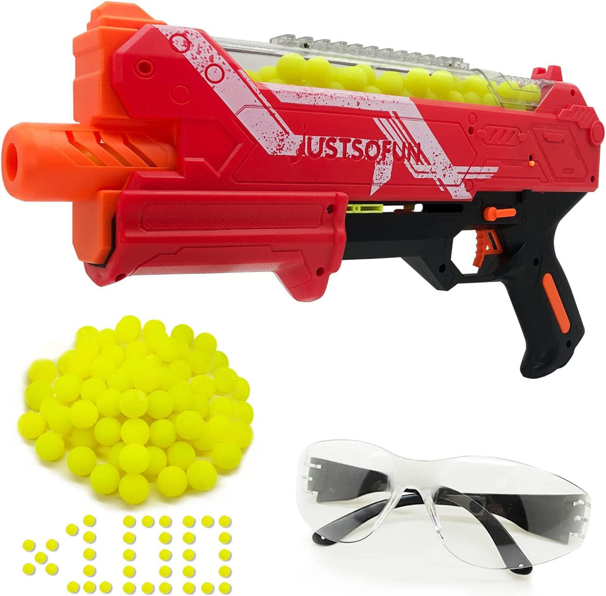 YTSWELE blaster gun with red hopper ready for quick reloads in Nerf battles