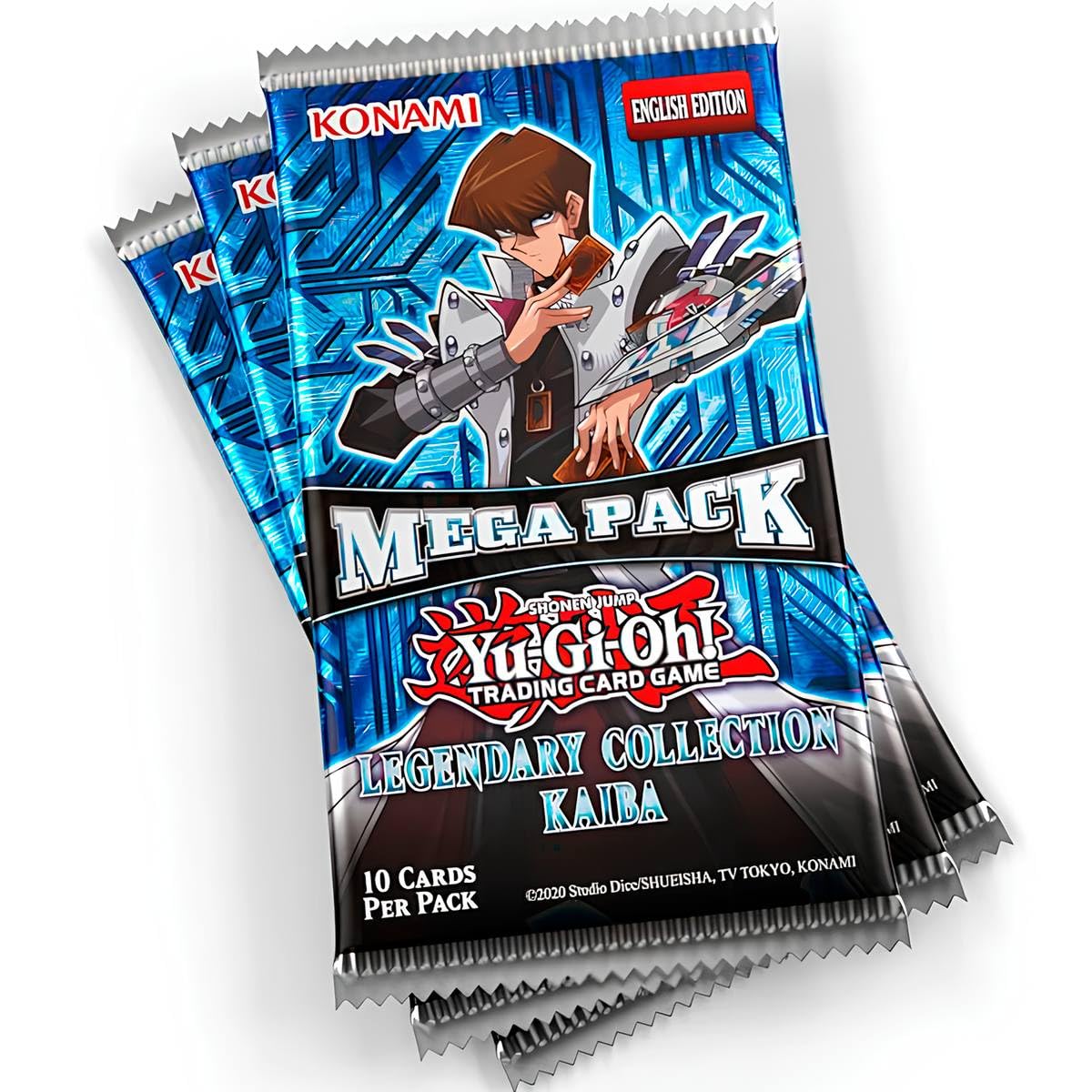 Yu-Gi-Oh! Kaiba Mega Pack foil cards spread for deck crafting inspiration