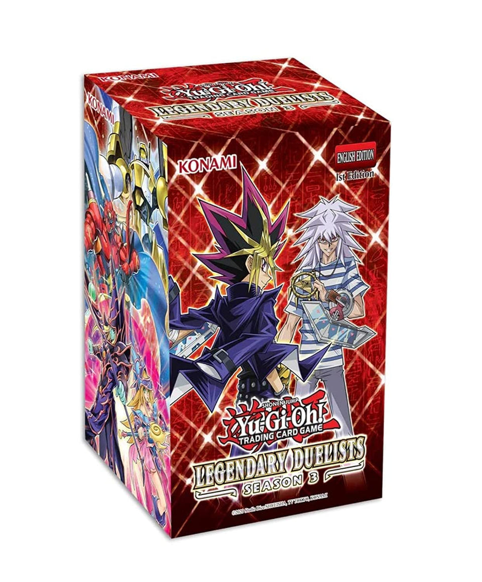 Yu-Gi-Oh! Legendary Duelists Season 3 booster box in multicolor with prized Secret Rare pull