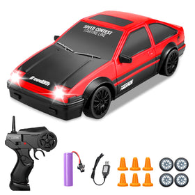 YUAN PLAN RC drift car front angle shows sleek design and swift drifting potential.