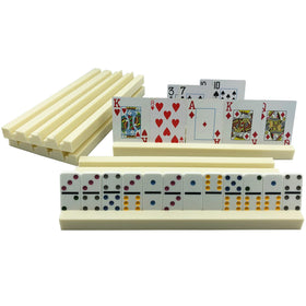 Yuanhe domino trays top view easy viewing of cards and dominoes during play.