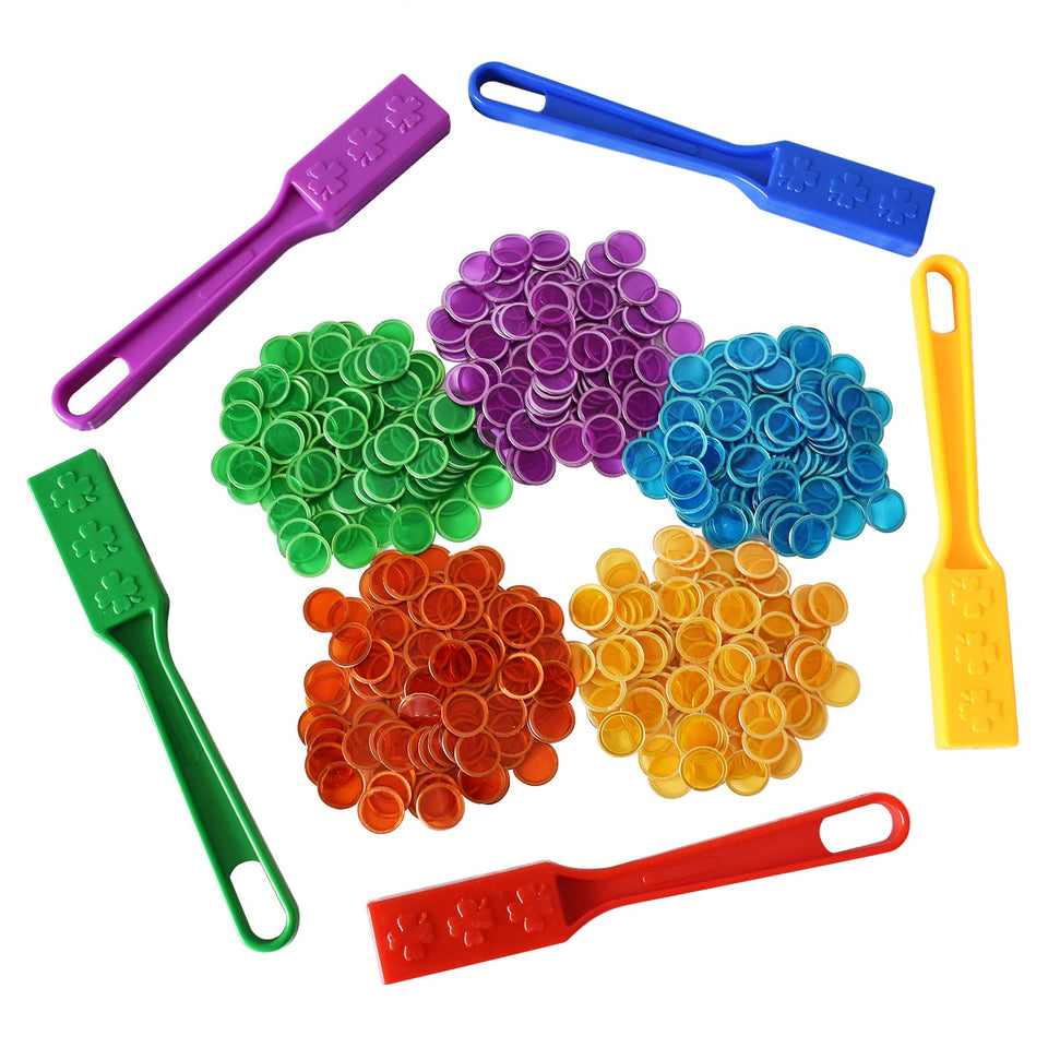 Yuanhe bingo chips set with five color magnetic wands for quick pickup.