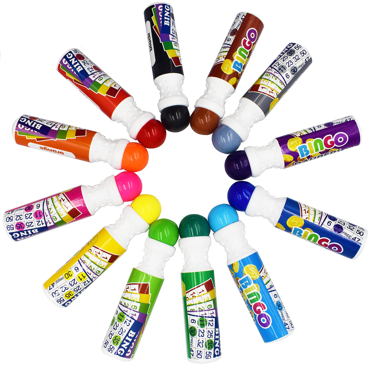 Yuanhe Bingo Daubers large-sponge-tip for smooth, even dotting during art time.
