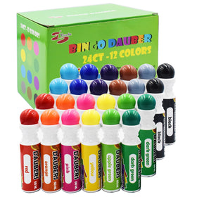 Yuanhe Bingo Daubers mixed colors 24-pack for quick, clean bingo play and craft projects.