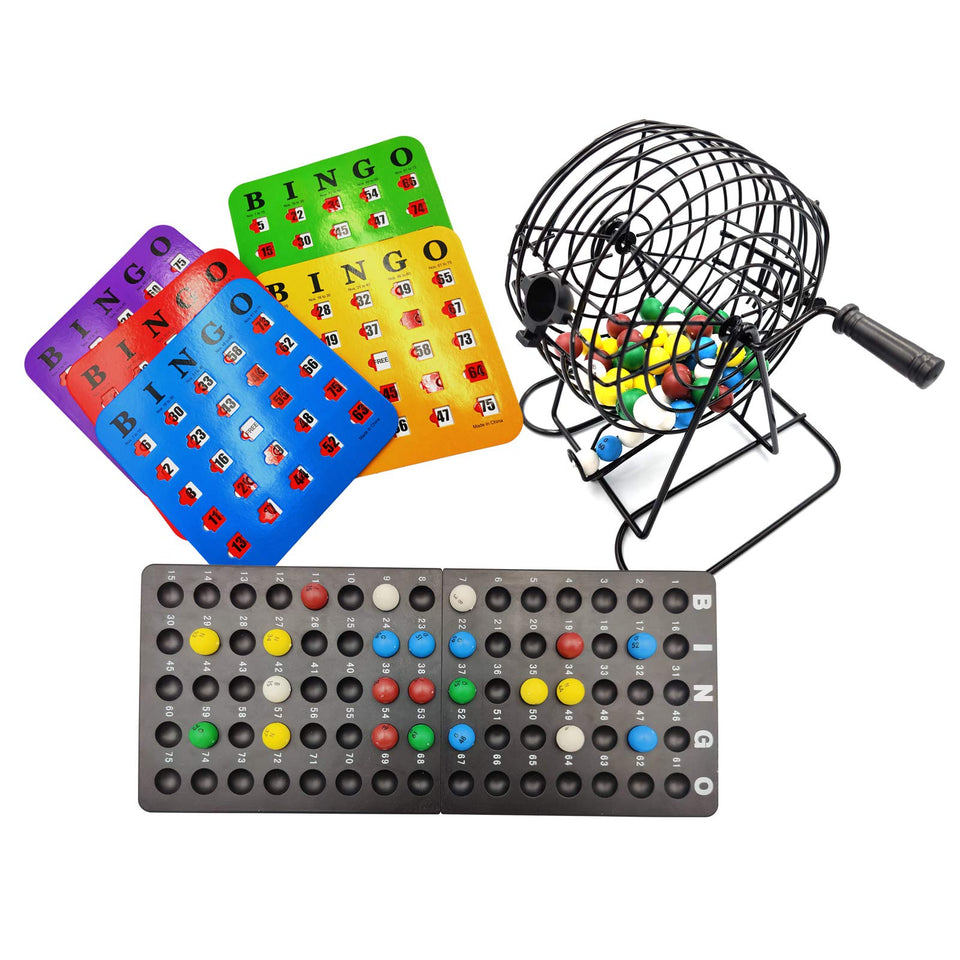 Yuanhe deluxe bingo cage, 6-inch metal design, durable and smooth spins for large group play.
