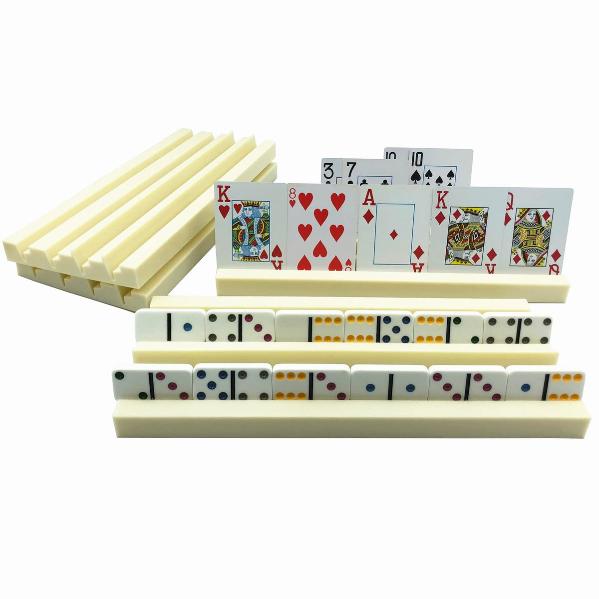 Yuanhe domino-trays with slanted slots prevent spills and keep pieces visible.