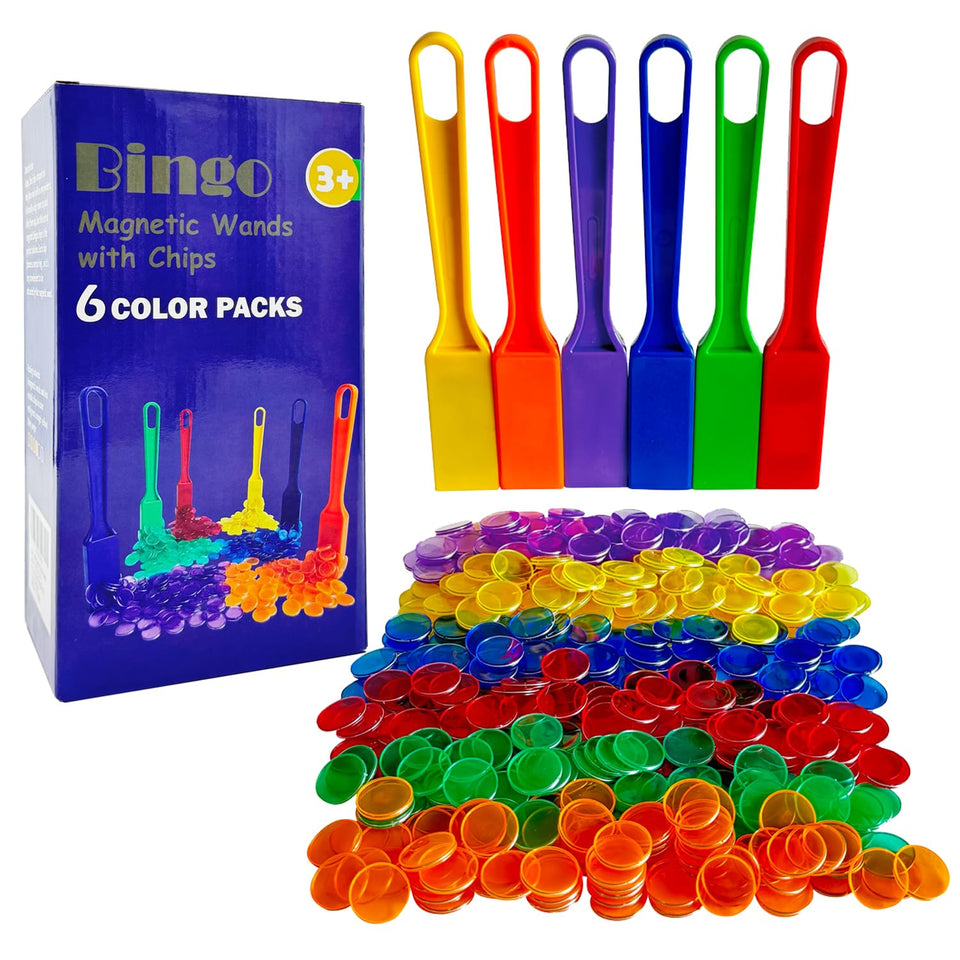 Yuanhe magnetic bingo wand red with chips enables simple, clean play during family game night.