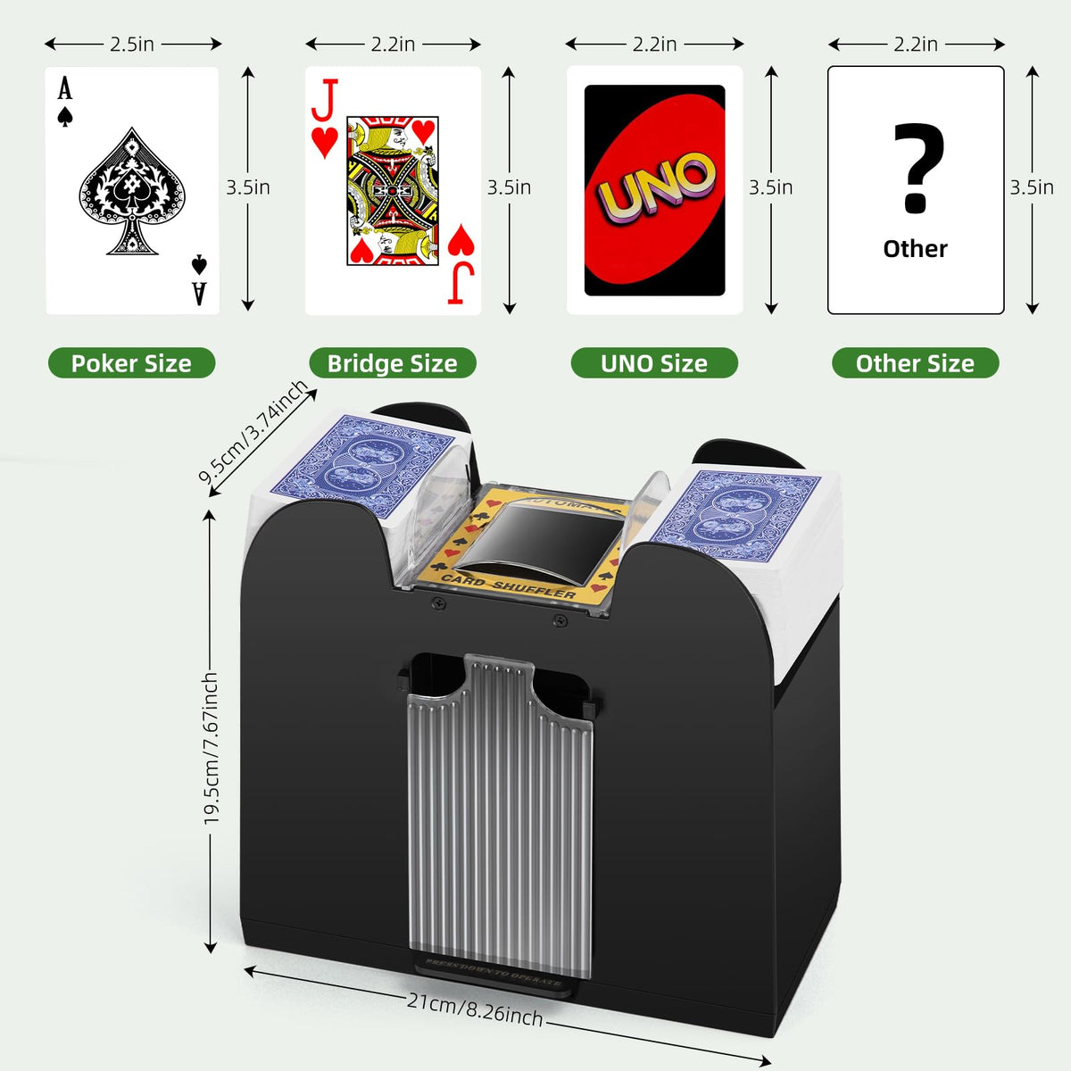 YUCEEN shuffler is compact and portable, ideal for travel and parties.