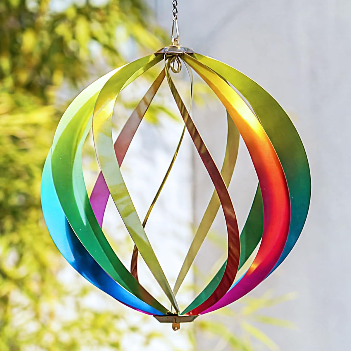 YUECH rainbow wind spinner 12in shining colors for vibrant outdoor decor.