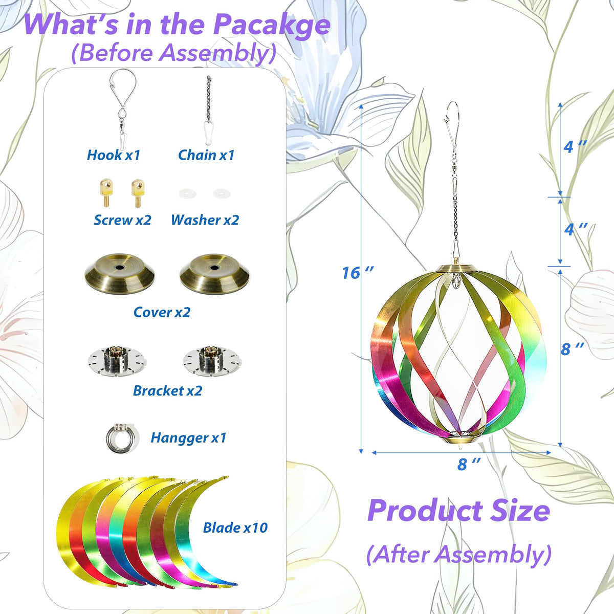 YUECH wind spinner dual-hooks enables DIY accessories for personalized decor.