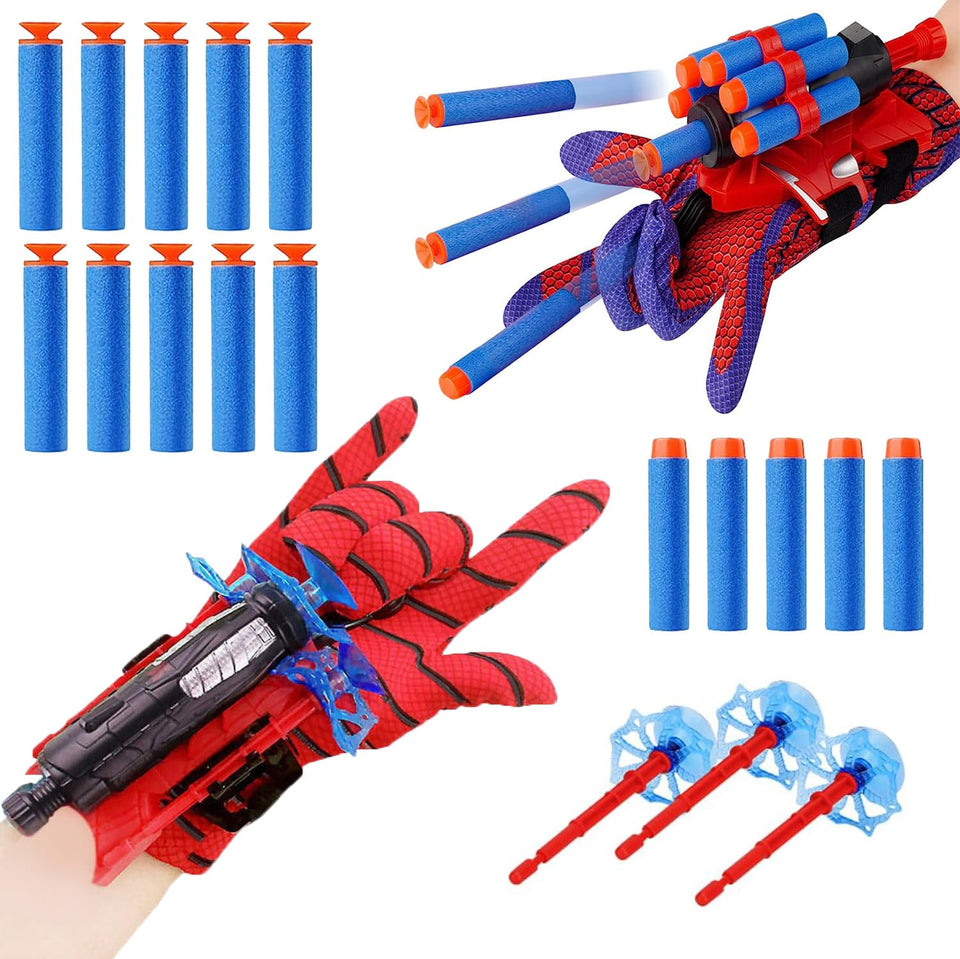 YUETIANE Spider Web Shooter with kid glove set for outdoor play and fun