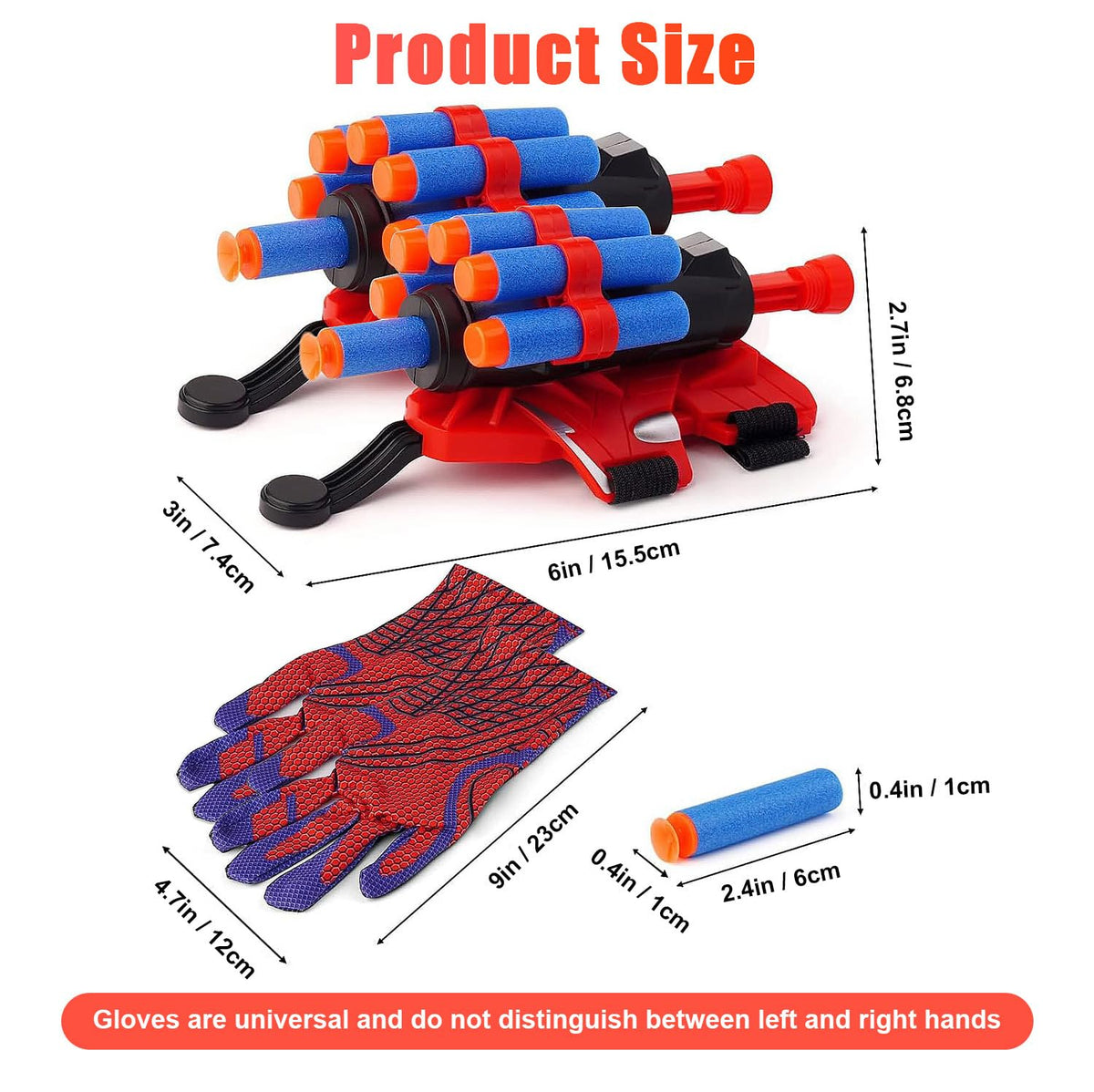 Two styles of YUETIANE web shooters shown for versatile play