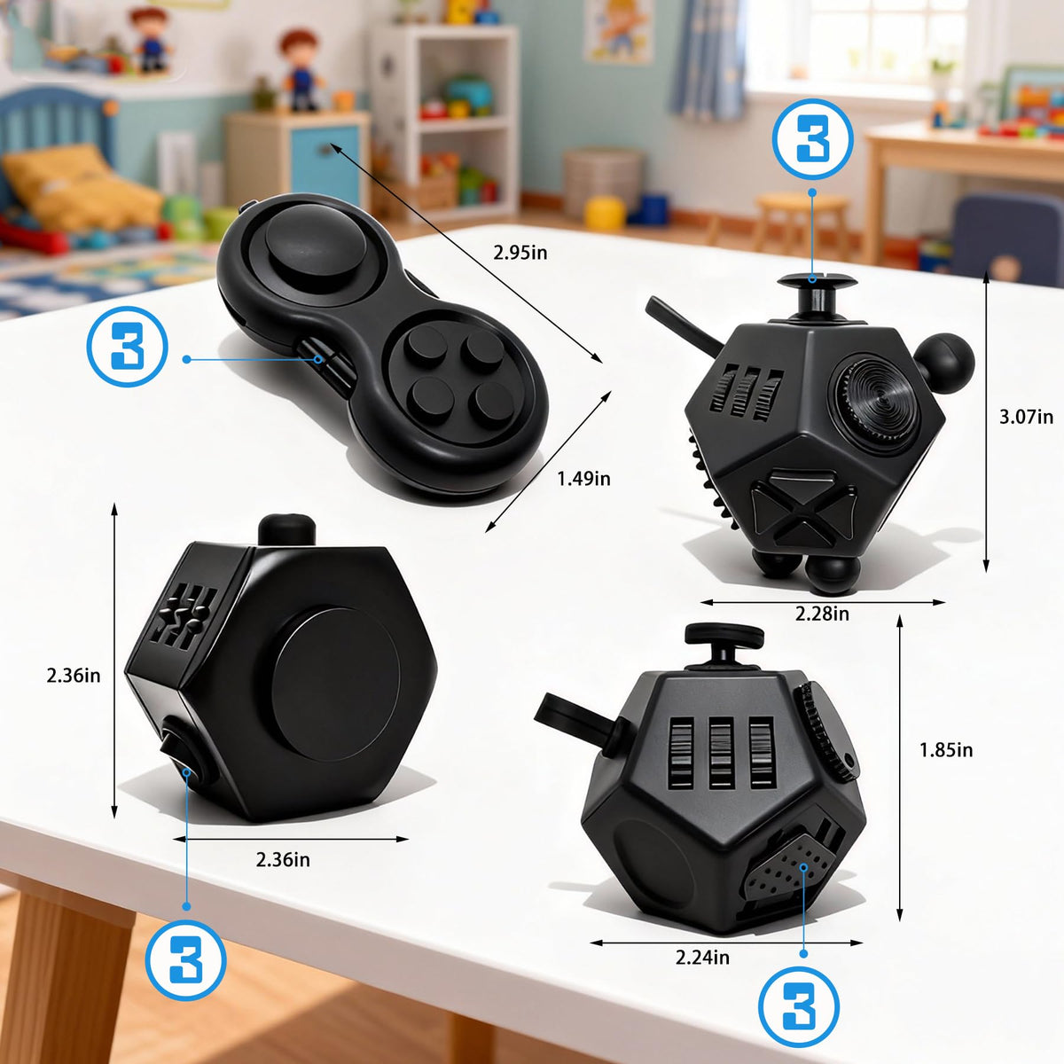 YUFENGBY compact puzzle cubes support stress relief during work or study.