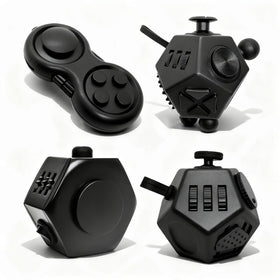YUFENGBY 4-pack fidget cubes with 12 sides for focus and calm.