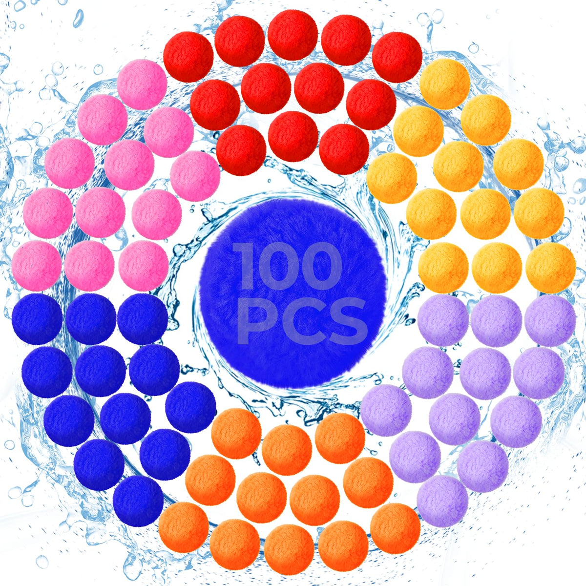 YUGYNNSI 100-pack reusable water balls ready for quick-fill pool play and safe splash battles.