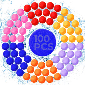 YUGYNNSI 100-pack reusable water balls ready for quick-fill pool play and safe splash battles.