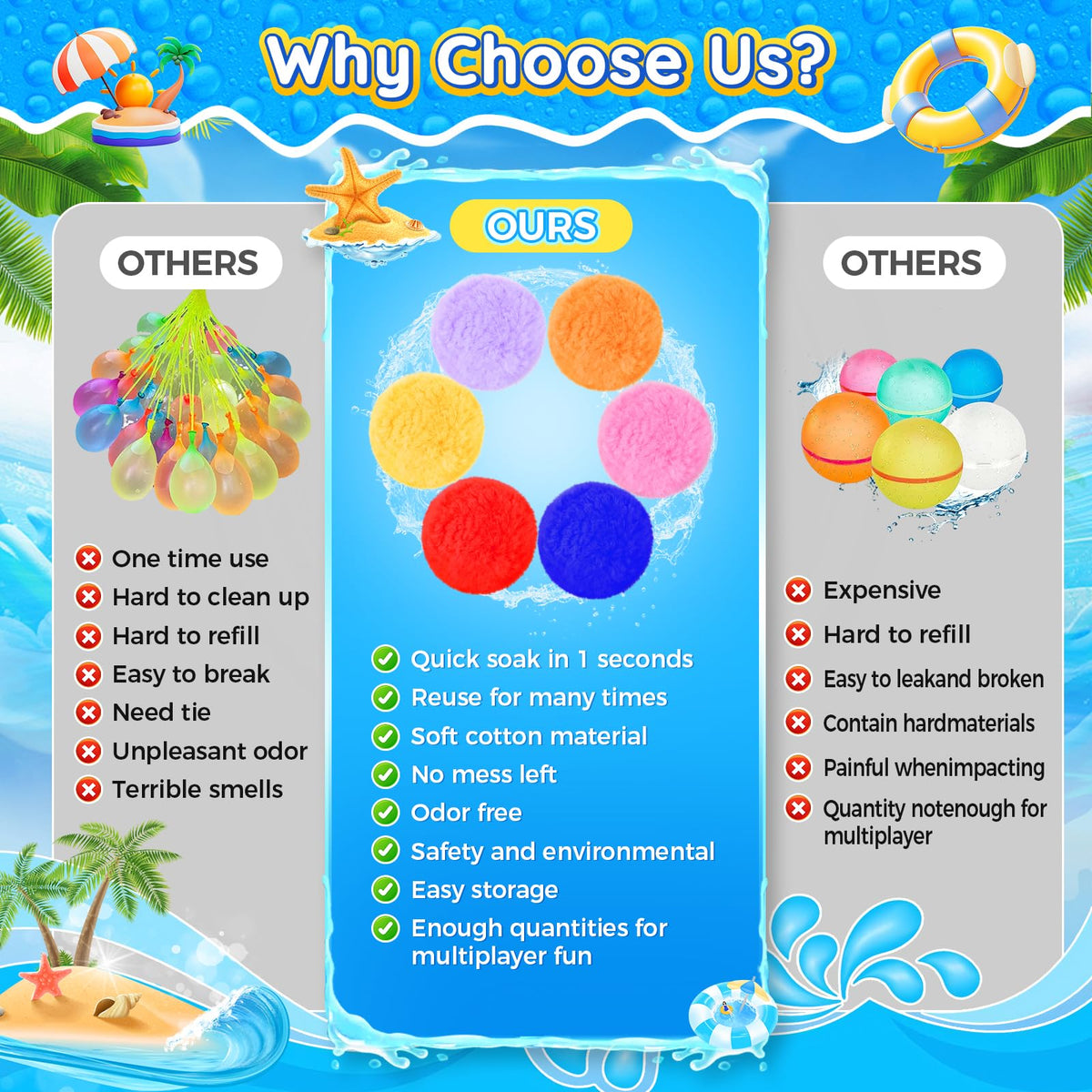 YUGYNNSI ultra-soft water balls are skin-friendly and safe for kids during water play.