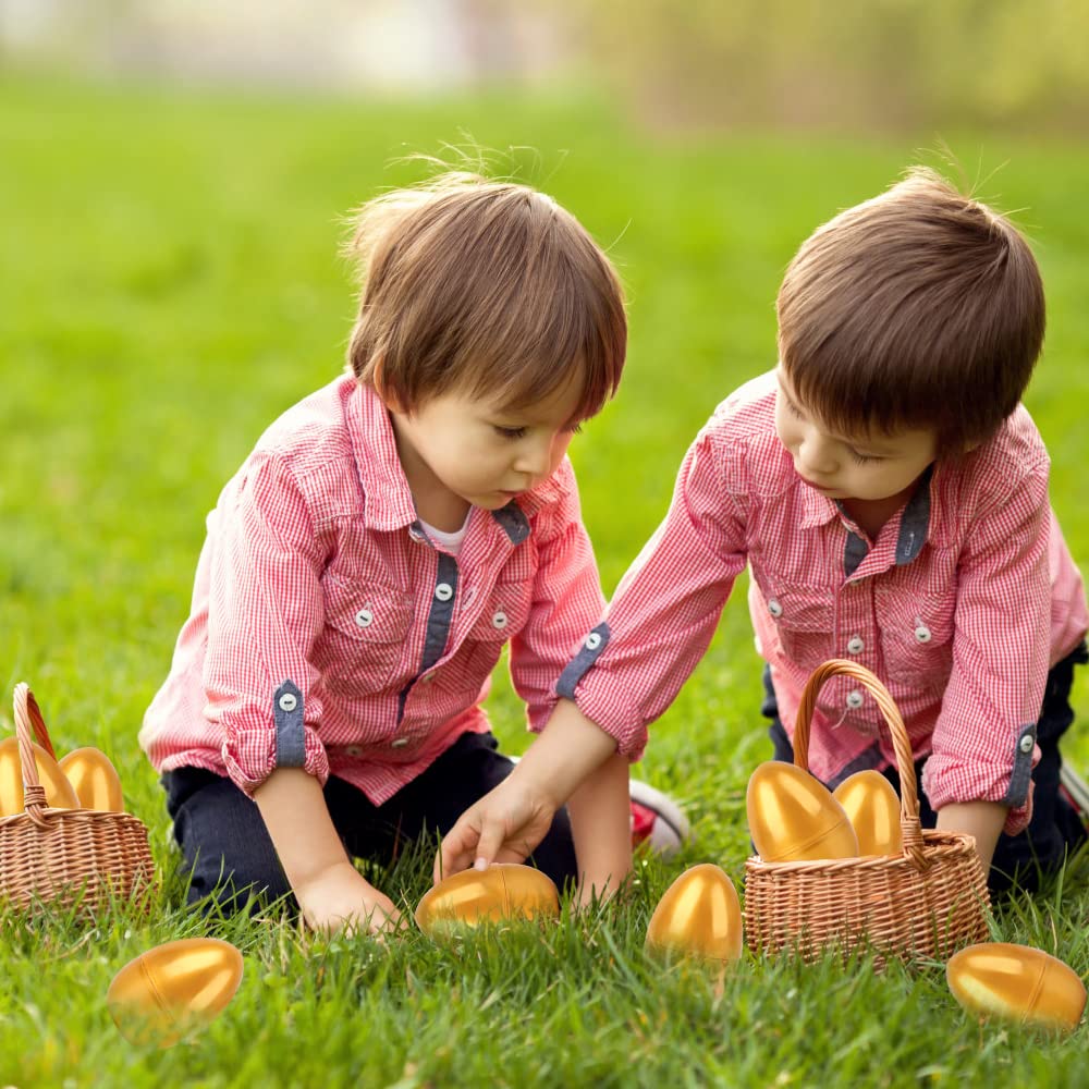 YUJUN gold Easter eggs with mini plush animals for party favors