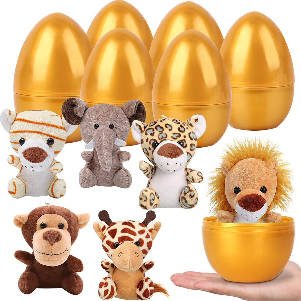 YUJUN plush lion inside Easter egg for imaginative play