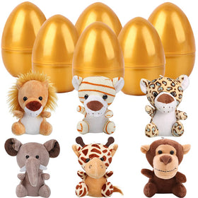 YUJUN plush tiger inside a gold Easter egg for festive fun