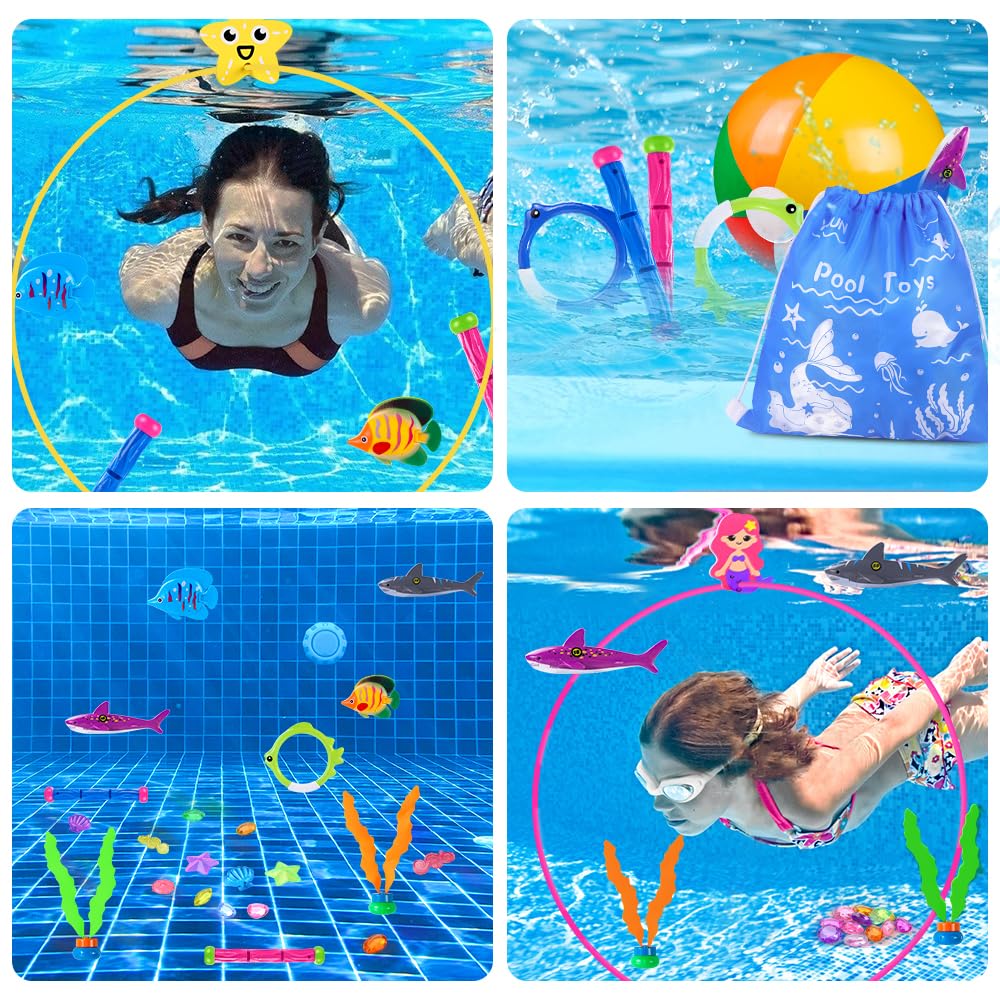 YUJUN pool fish rings for underwater treasure hunts and retrieval practice