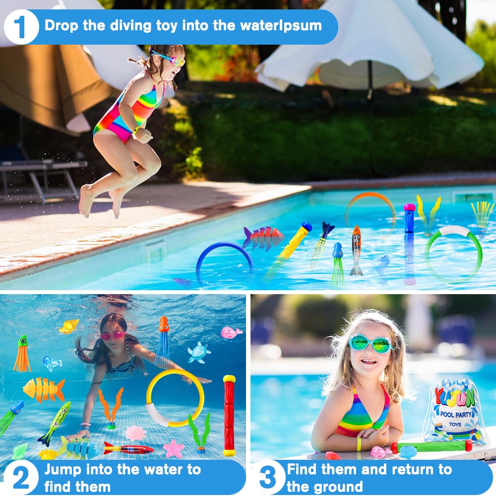 YUJUN pool rings ideal for backyard scavenger pool games