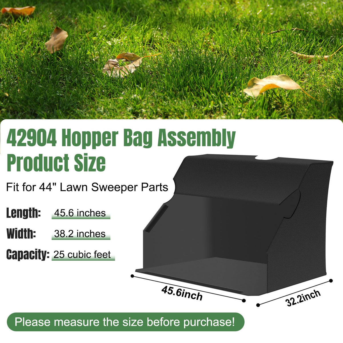 YUKGAMS lawn sweeper bag fit for Agrifab 44-inch models, simplifying replacement.