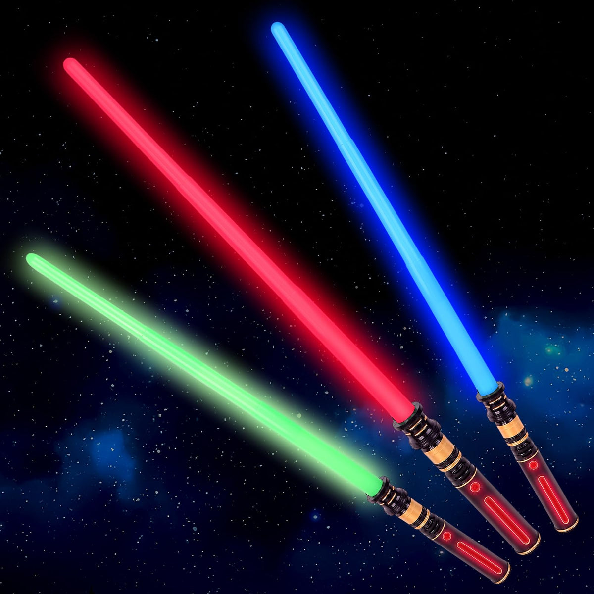 YukiHalu saber 3-pack with glowing handles for immersive party cosplay.