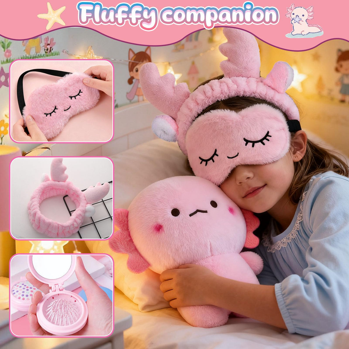 YuLeFang axolotl fuzzy keychain adds cute charm to bags and keys.