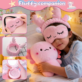 YuLeFang axolotl fuzzy keychain adds cute charm to bags and keys.