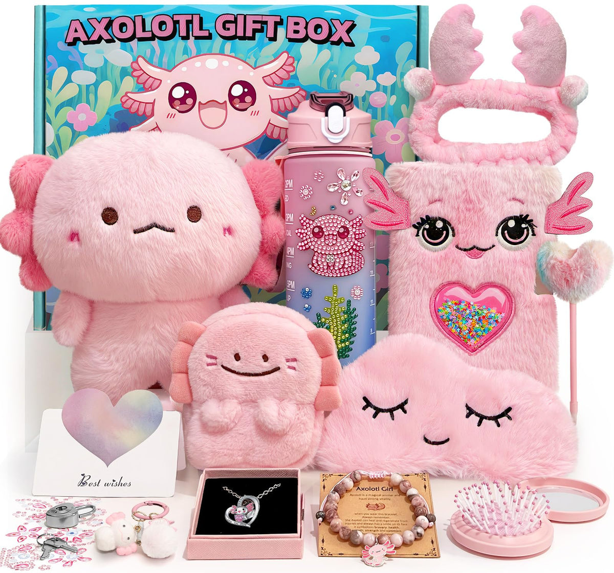 YuLeFang axolotl plush toy offers soft cuddly comfort for playtime.