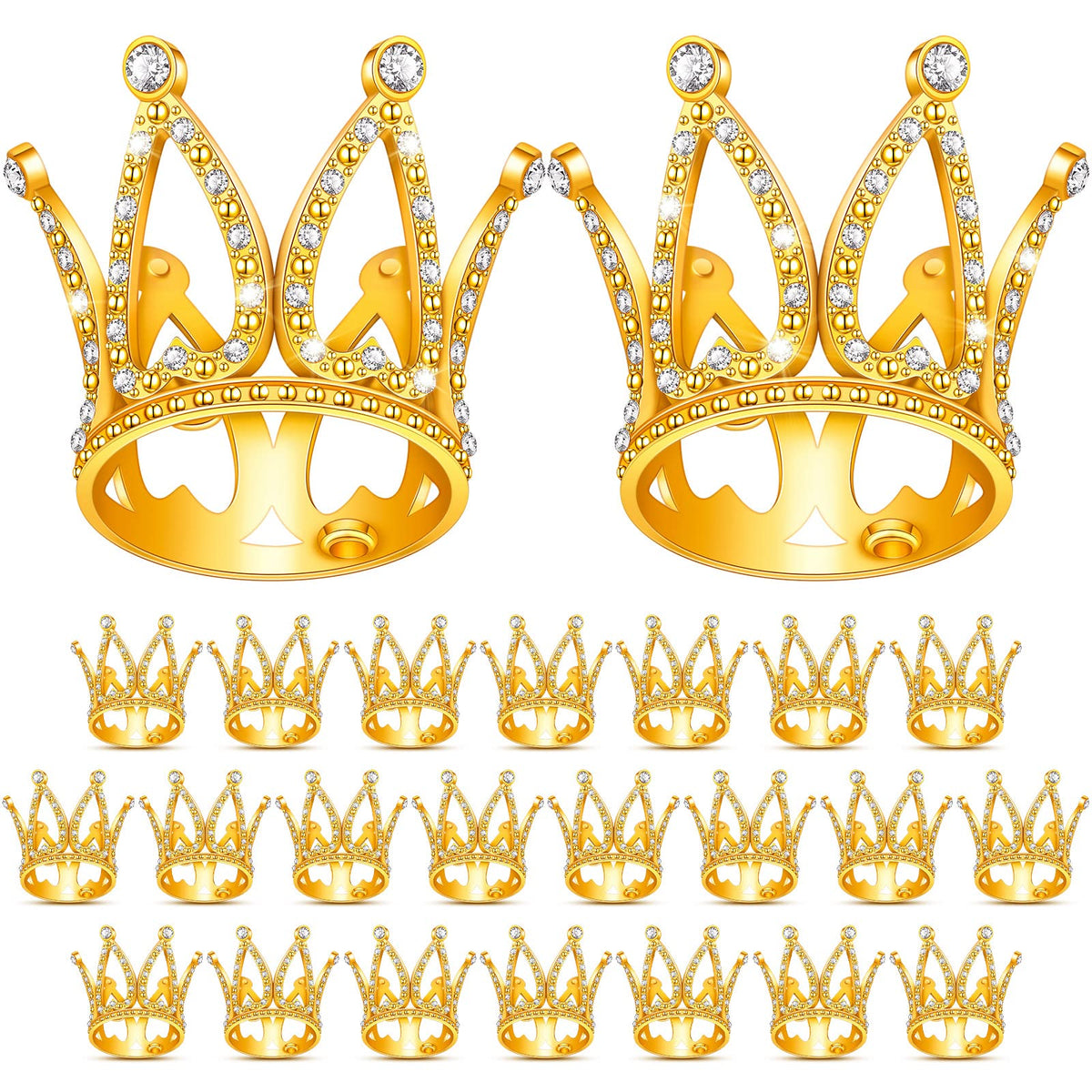 Yulejo crown cake topper crystal detail enhances cake sparkle for celebrations.